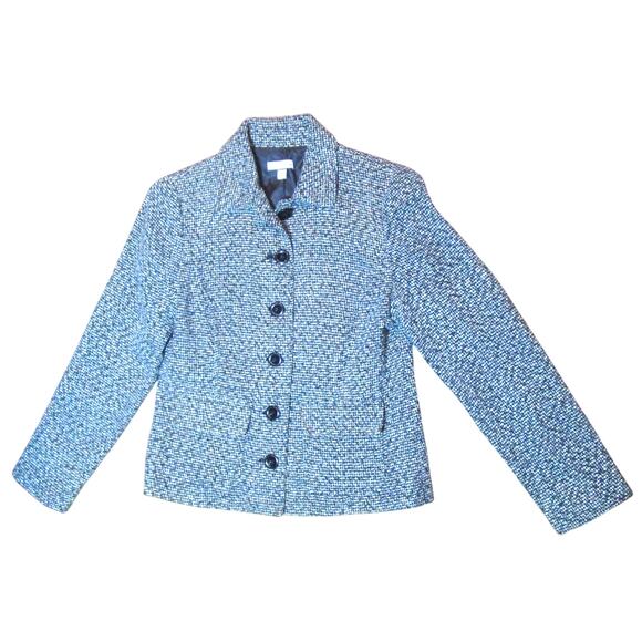 Croft & Barrow Women's Black and White Tweed Coat Lined Size Small Vintage 1973 - Picture 2 of 7